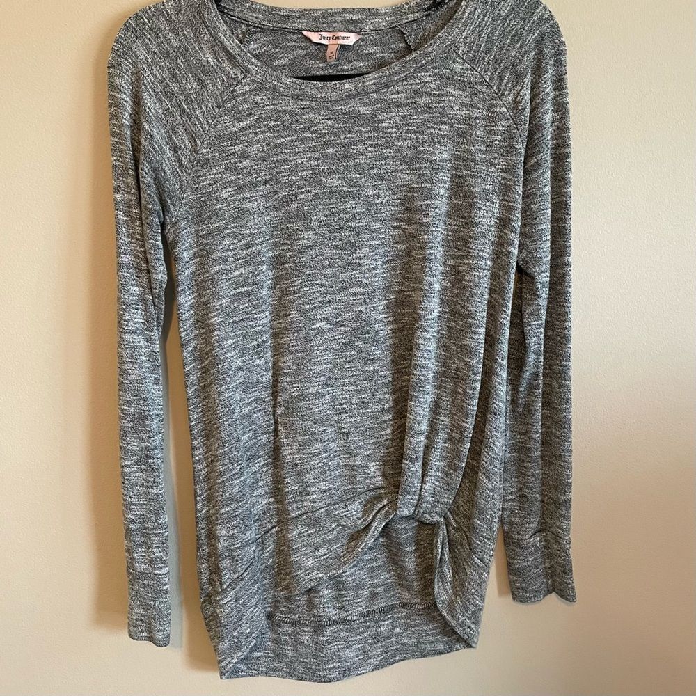Juicy Couture Long Sleeve Gray Knotted Shirt
